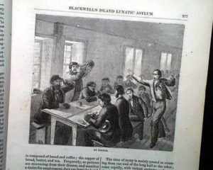 A Supper of Bread, Butter, and Tea on Blackwell's Island, from an 1866 Illustration in Harper's Weekly