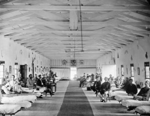 The Army Maintained Many Hospitals During the Civil War. This is Ward K of Armory Square Hospital, Washington, DC, 1862, Located Aproximately Where the National Air and Space Museum Stands Today, courtesy Library of Congress