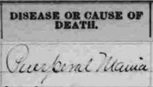 1890 Death Record from Michigan