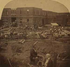 New Pennsylvania Hospital for the Insane Under Construction, circa 1859, courtesy Library of Congress